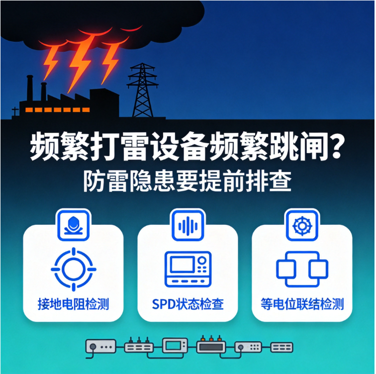 <b><font color='#0000FF'>频繁打雷设备频繁跳闸？ 防雷隐患要排查</font></b>